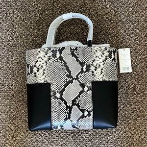 Tory Burch Block-T Snake Embossed Mini Tote